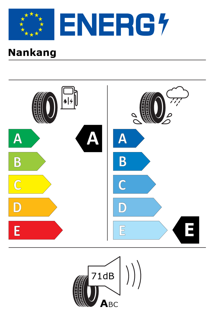 Etichetta energetica per Pneumatico NANKANG 275/30 R20 97Y as-2 MFS XL