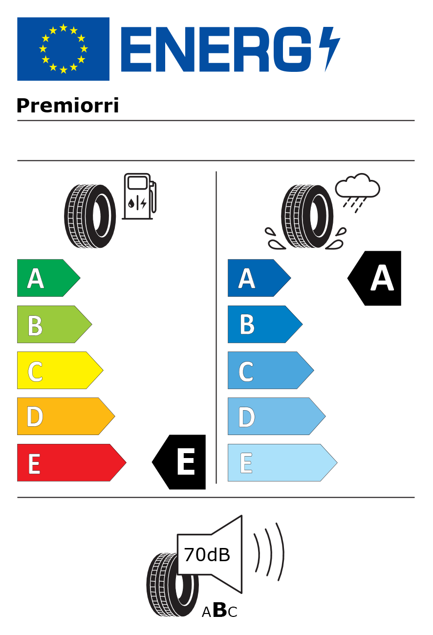 Etichetta energetica per Pneumatico PREMIORRI 185/75 R16 104R VIMERO M+S