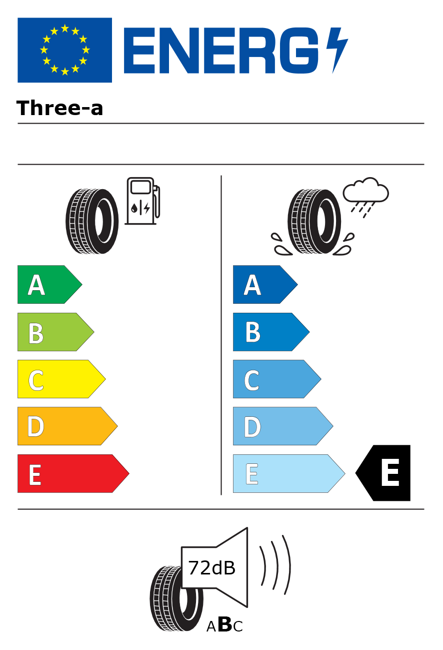 Etichetta energetica per Pneumatico THREE-A 225/75 R16 115S ECOLANDER A/T C M+S