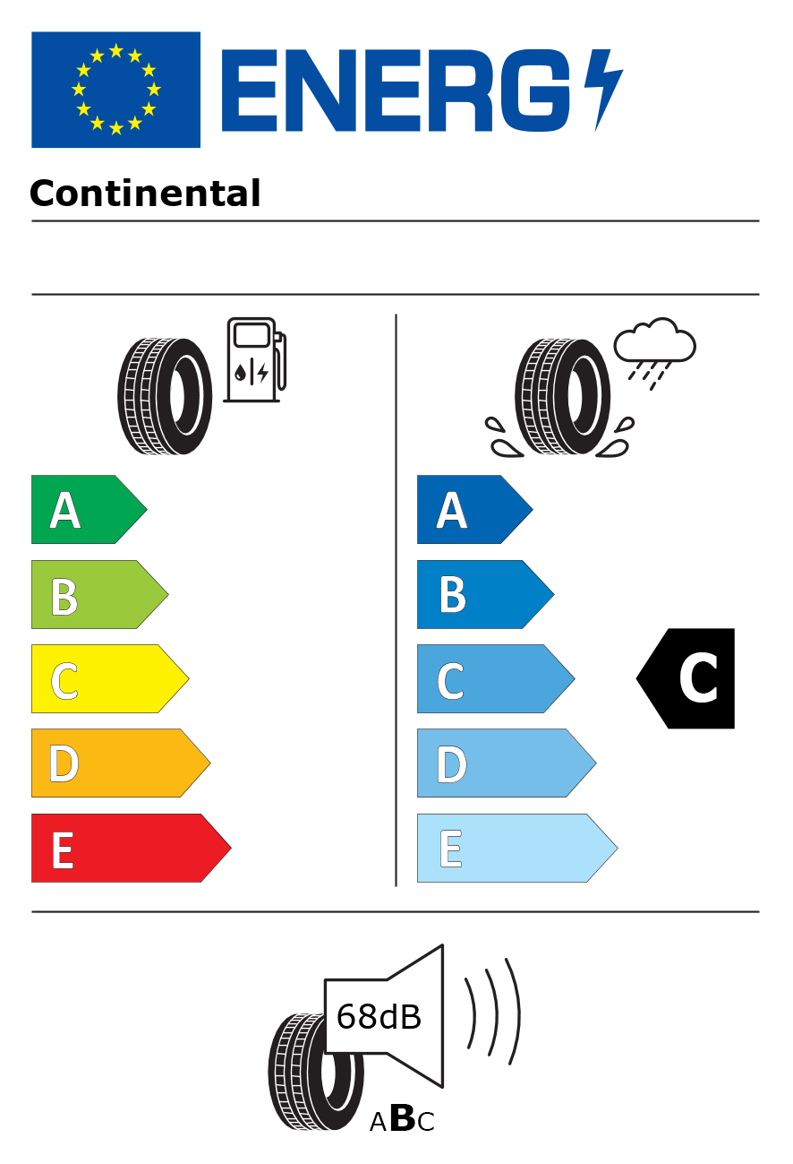 Etichetta energetica per Pneumatico CONTINENTAL 205/55 R16 91W ContiPremiumContact BMW RunFlat