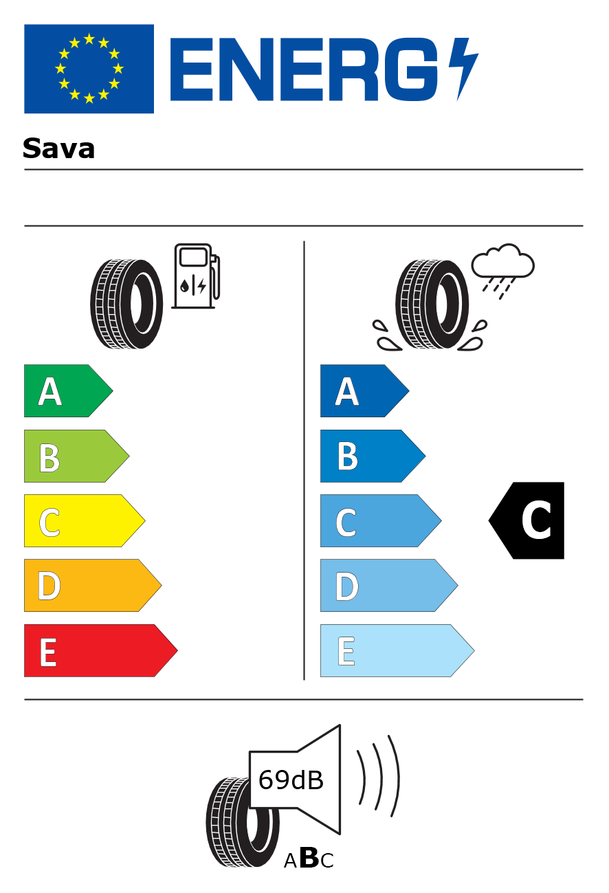 Etichetta energetica per Pneumatico SAVA 145/70 R13 71T Effecta+