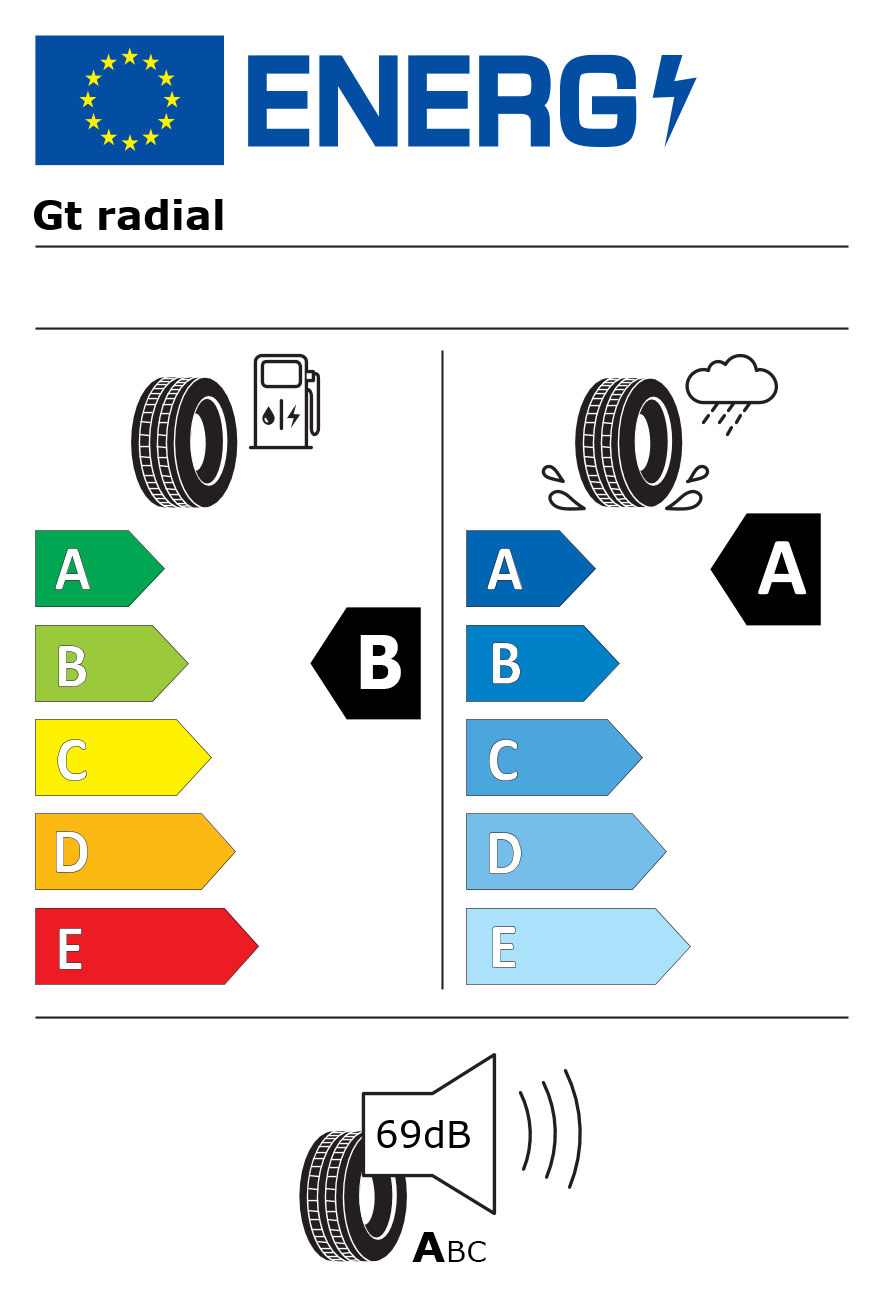 Etichetta energetica per Pneumatico GT RADIAL 275/40 R19 105Y SPORTACTIVE 2 XL