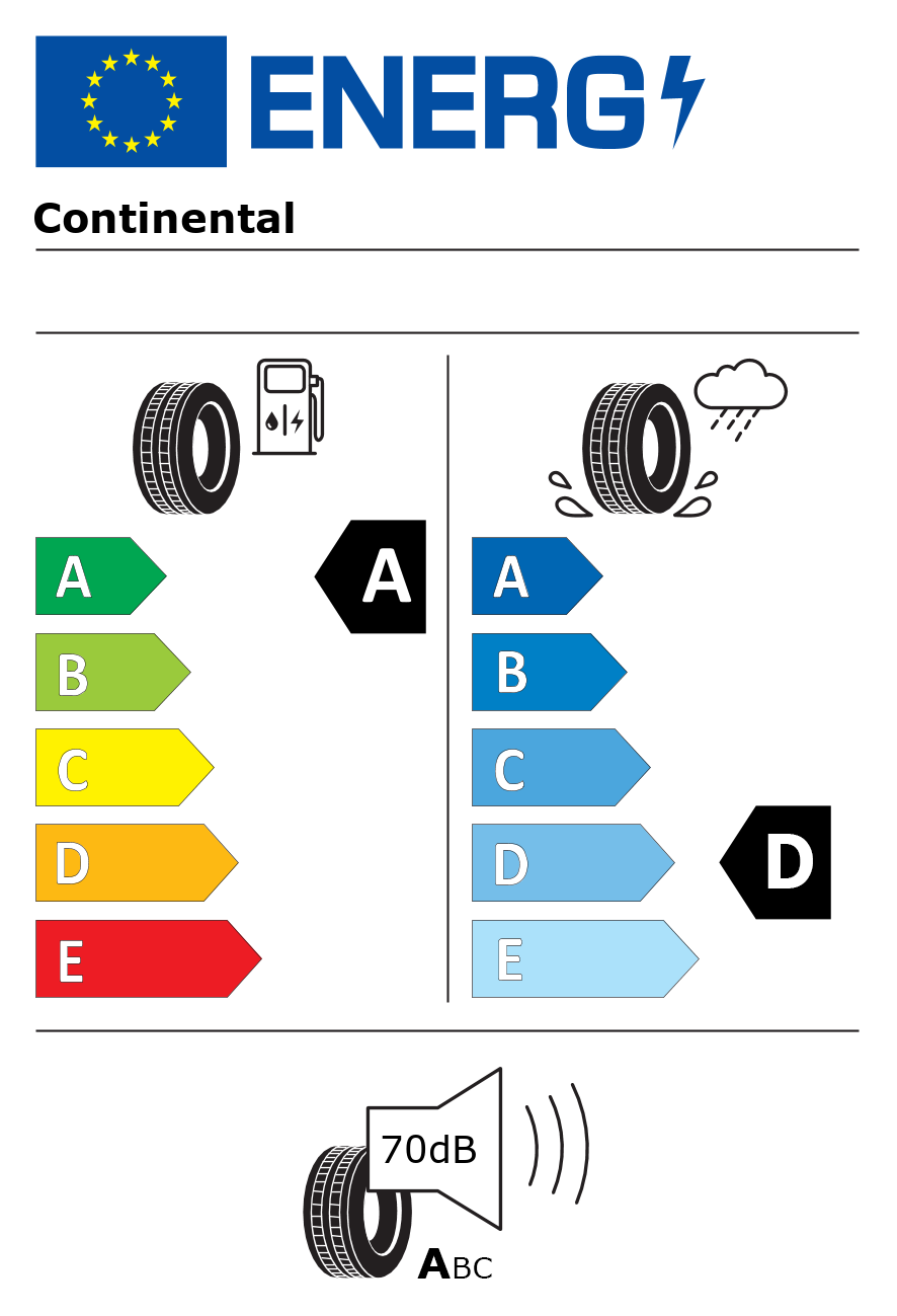 Etichetta energetica per Pneumatico CONTINENTAL 265/40 R21 105H VikingContact 8 M+S ICE