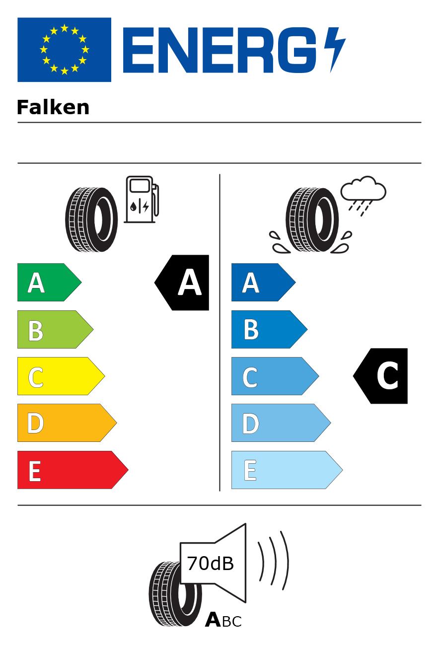 Etichetta energetica per Pneumatico FALKEN 285/45 R20 112Y AZENIS FK520 FR XL