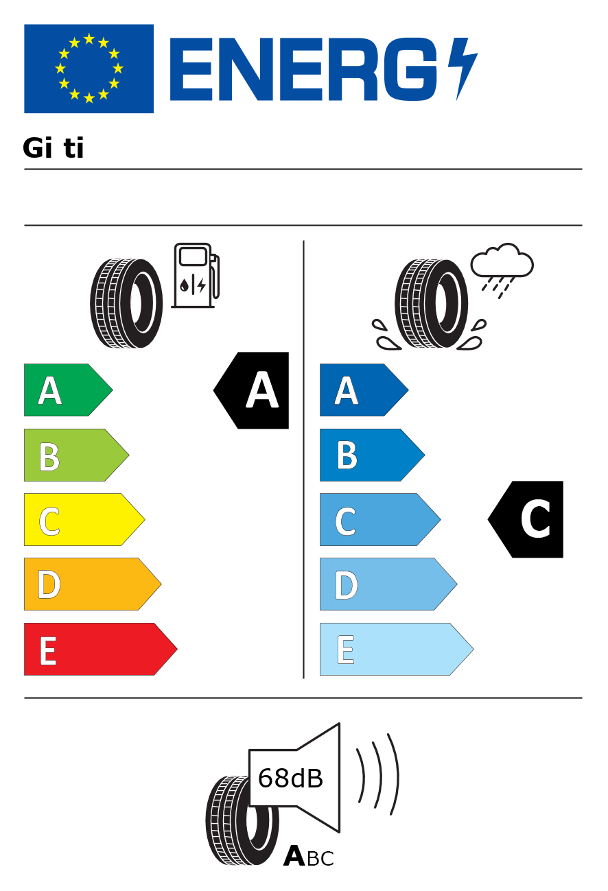 Etichetta energetica per Pneumatico GI TI 215/50 R18 96V GITICOMFORT 225V1