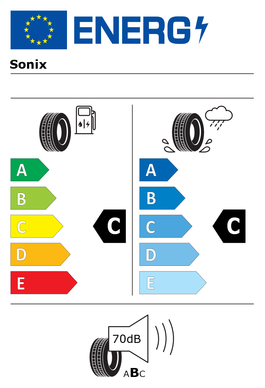 Etichetta energetica per Pneumatico SONIX 255/70 R16 111T PRIMEMARCH H/T 79