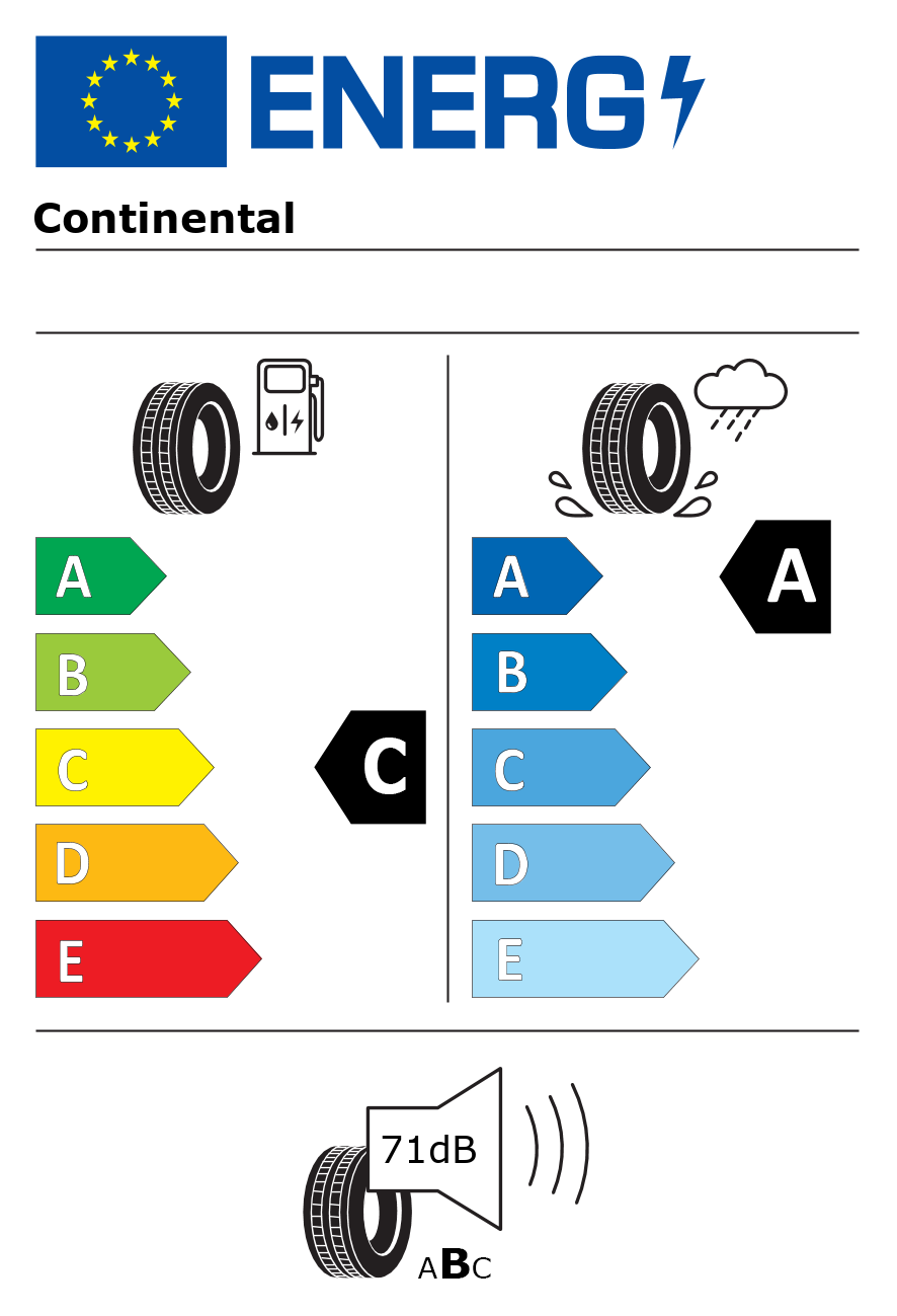 Etichetta energetica per Pneumatico CONTINENTAL 245/50 R18 100Y ContiSportContact 5 FR N0