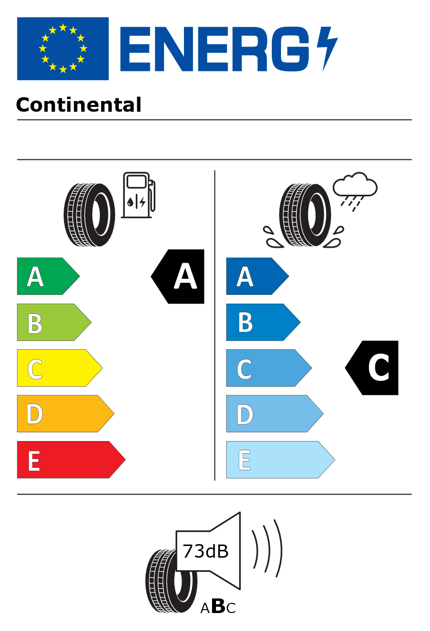 Etichetta energetica per Pneumatico CONTINENTAL 255/55 R19 111W CrossContact LX Sport FR J JAGUAR JLR LR XL