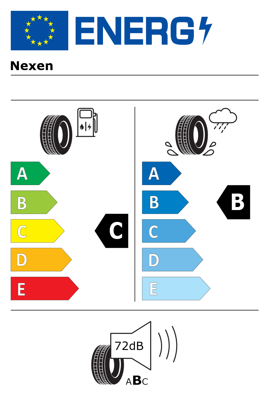 Etichetta energetica per Pneumatico NEXEN 225/55 R18 102V WINGUARD Sport 3 M+S XL