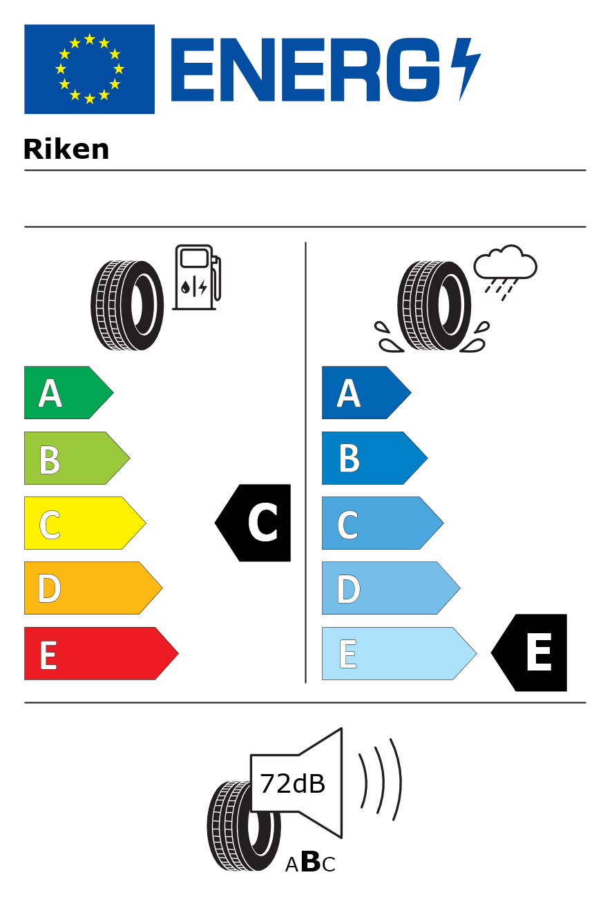 Etichetta energetica per Pneumatico RIKEN 195/55 R15 85H snow M+S FR