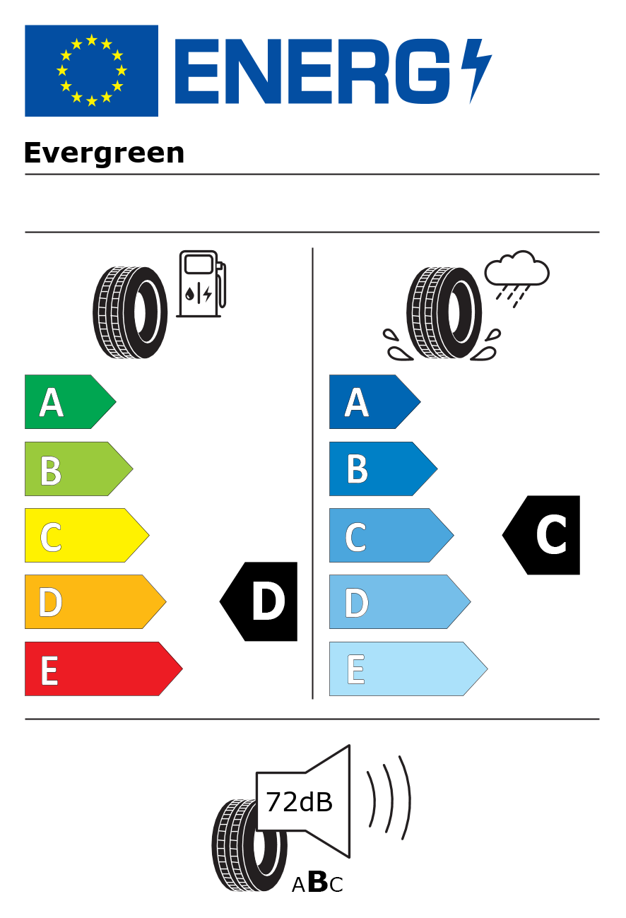 Etichetta energetica per Pneumatico EVERGREEN 235/55 R17 99H ew66 M+S