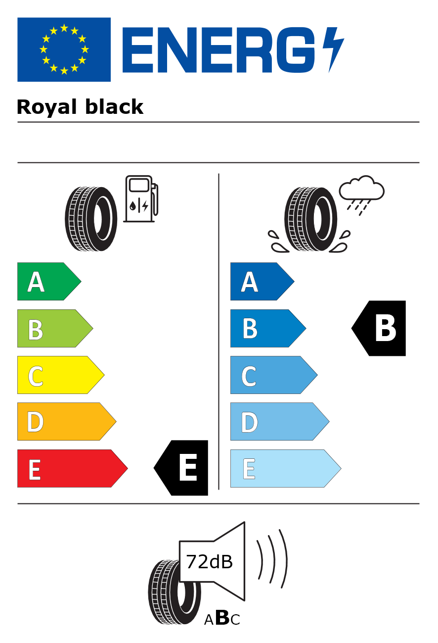 Etichetta energetica per Pneumatico ROYAL BLACK 185/80 R14 102R ROYALWINTER VAN M+S