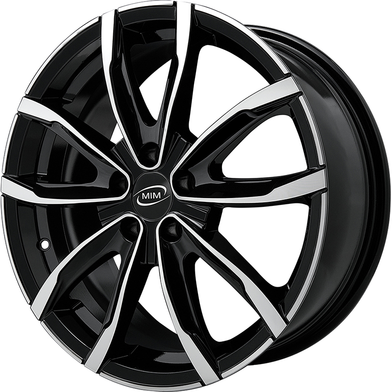 Cerchi in Lega MIM Evo001 Black Polished 4 fori 17\" 7X17 ET35 4x98