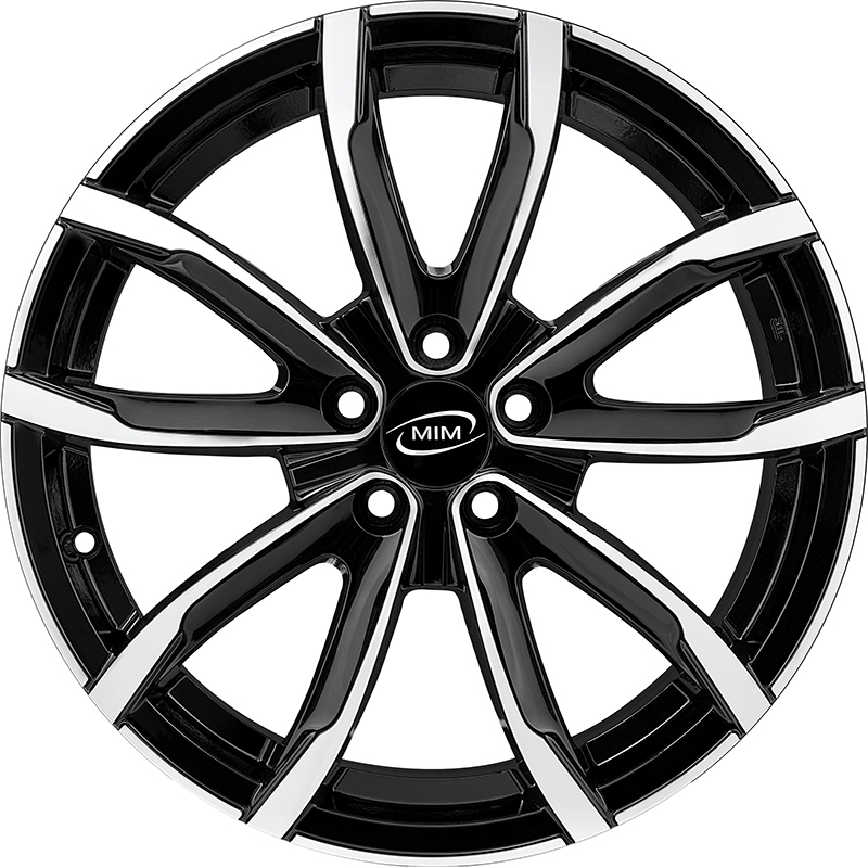Cerchi in Lega MIM Evo001 Black Polished 4 fori 17\" 7X17 ET35 4x98