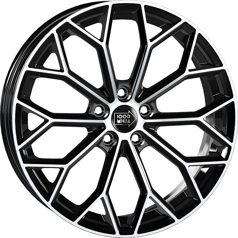Cerchi in Lega MILLE MIGLIA Mm1030 Black Polished 5 fori 17\" 7.5X17 ET45 5x108