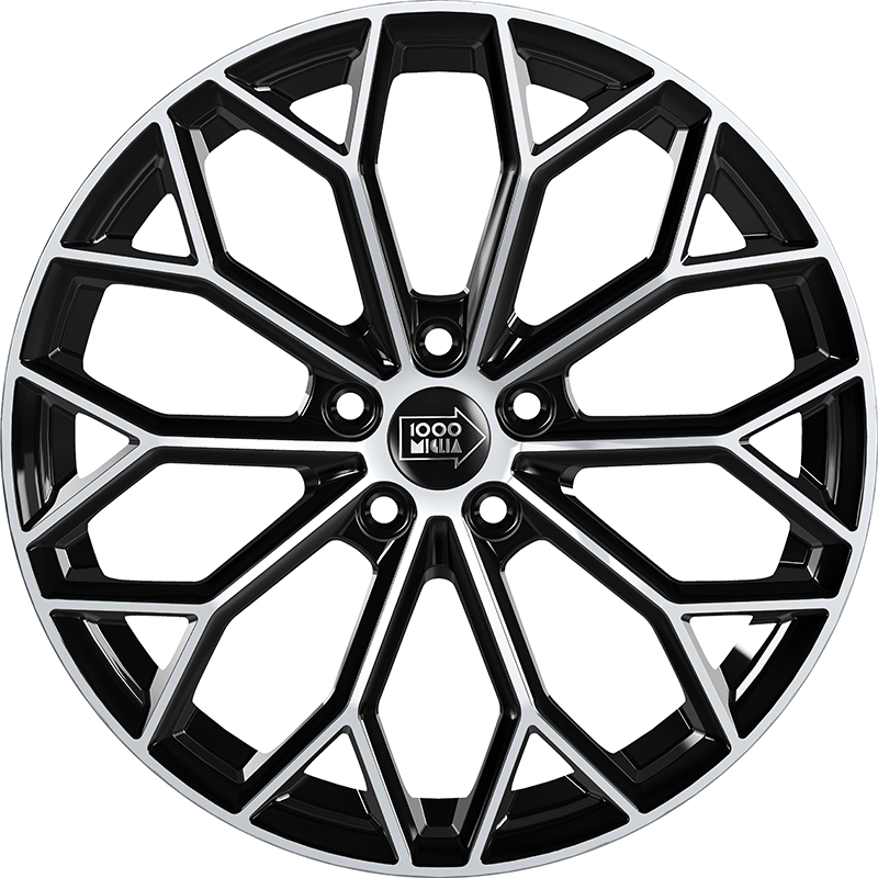 Cerchi in Lega MILLE MIGLIA Mm1030 Black Polished 5 fori 17\" 7.5X17 ET45 5x108