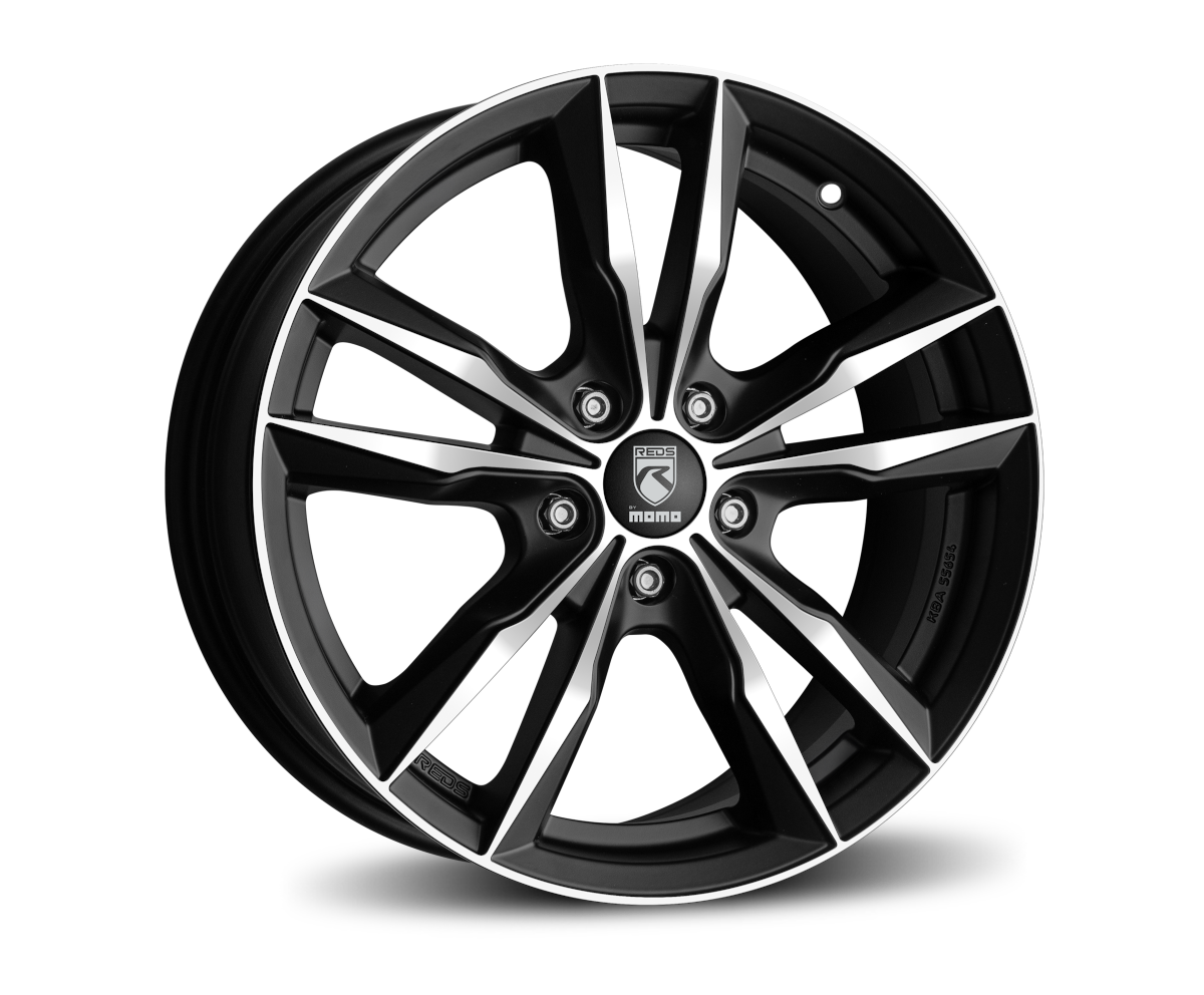Cerchi in Lega MOMO WHEELS Reds Fast Nero Opaco Diamantato 5 fori 18\" 8X18 ET45 5x108