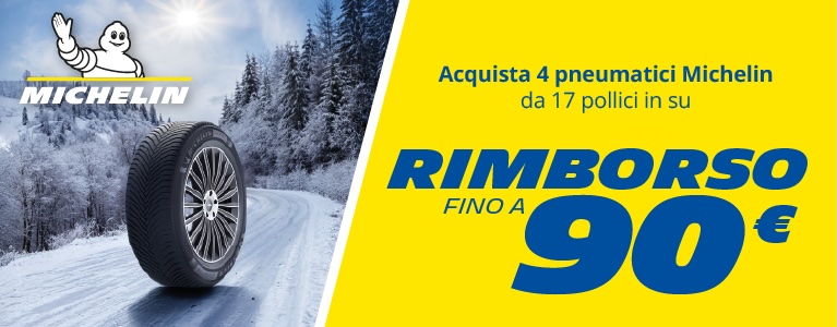 Promo michelin inverno - ottieni fino a 90 euro di rimborso